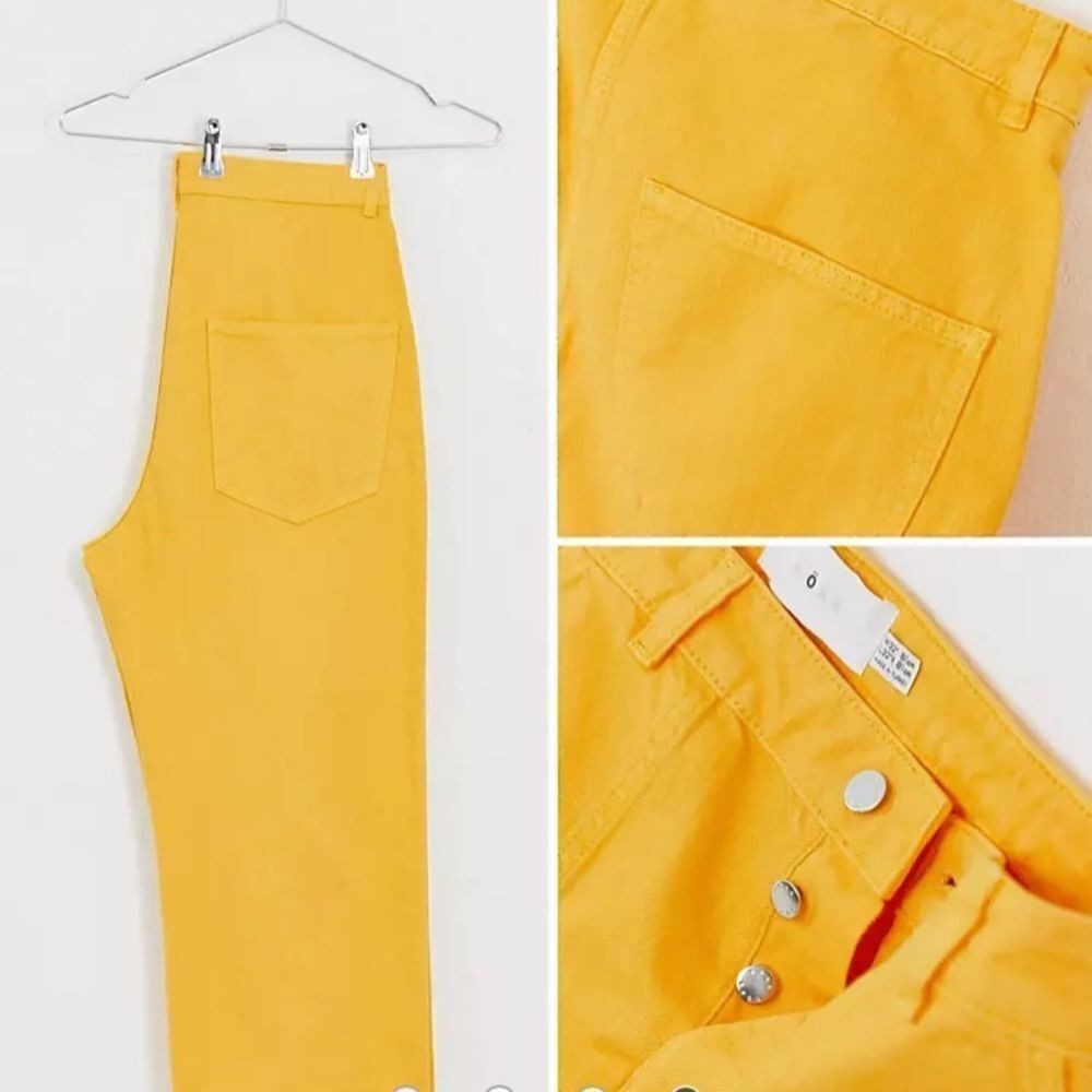ASOS NOAK - Yellow Boyfriend Ankle Jean with Button Fly. Sz 8